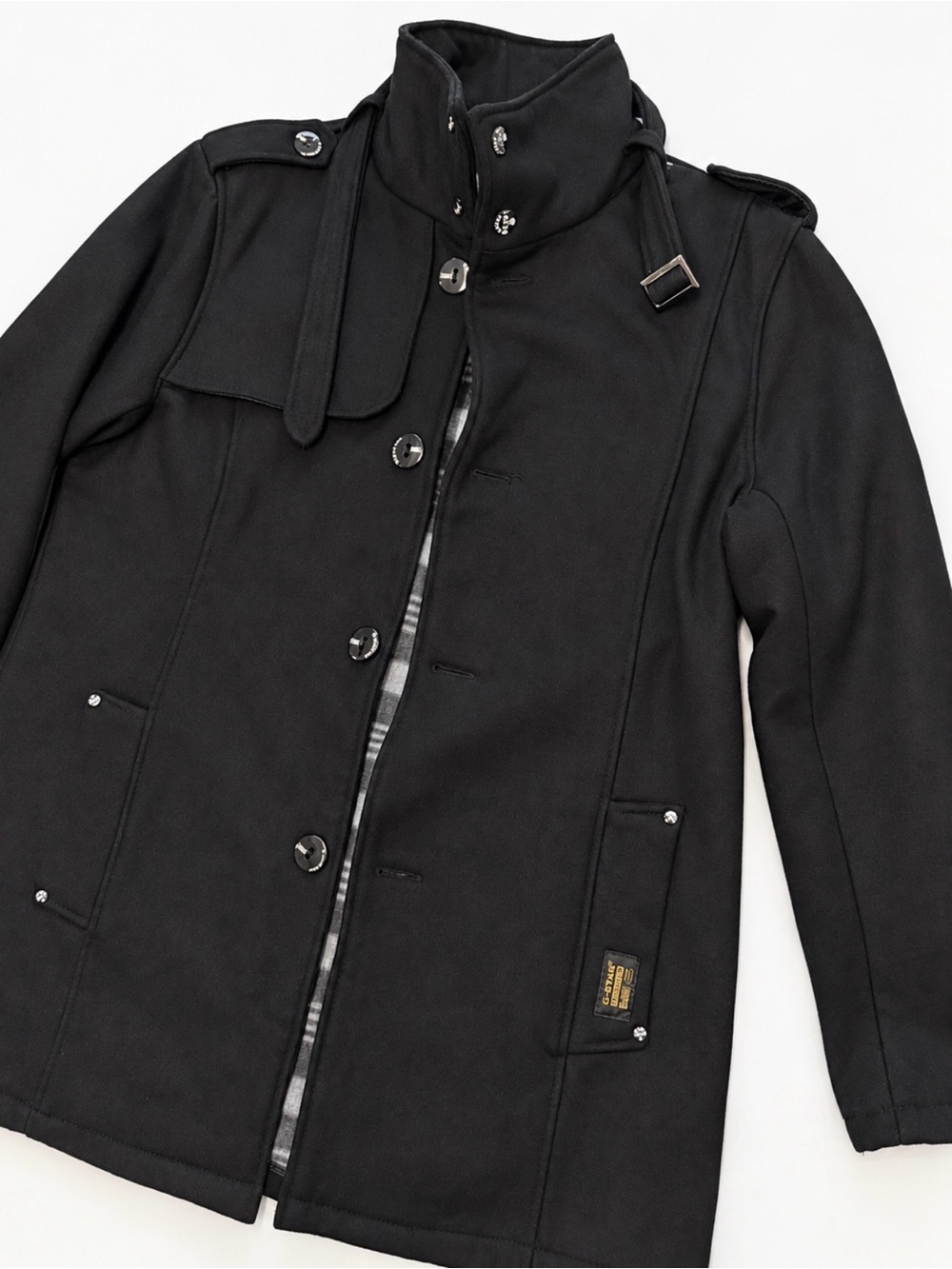 G-Star RAW 3301 Men’s Black Wool Military Coat – Size XXXL